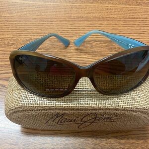 Maui Jim Tortoise and Blue Sunglasses